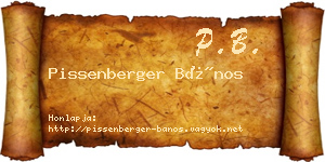 Pissenberger Bános névjegykártya